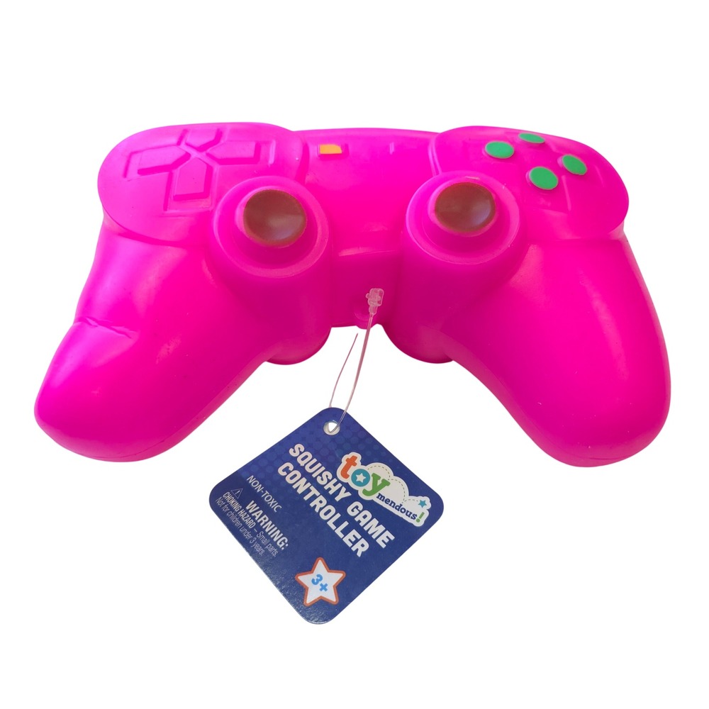 Toymendous Squishy Game Controller Pink Gel Filled Fidget Stress Ball Toy NWT